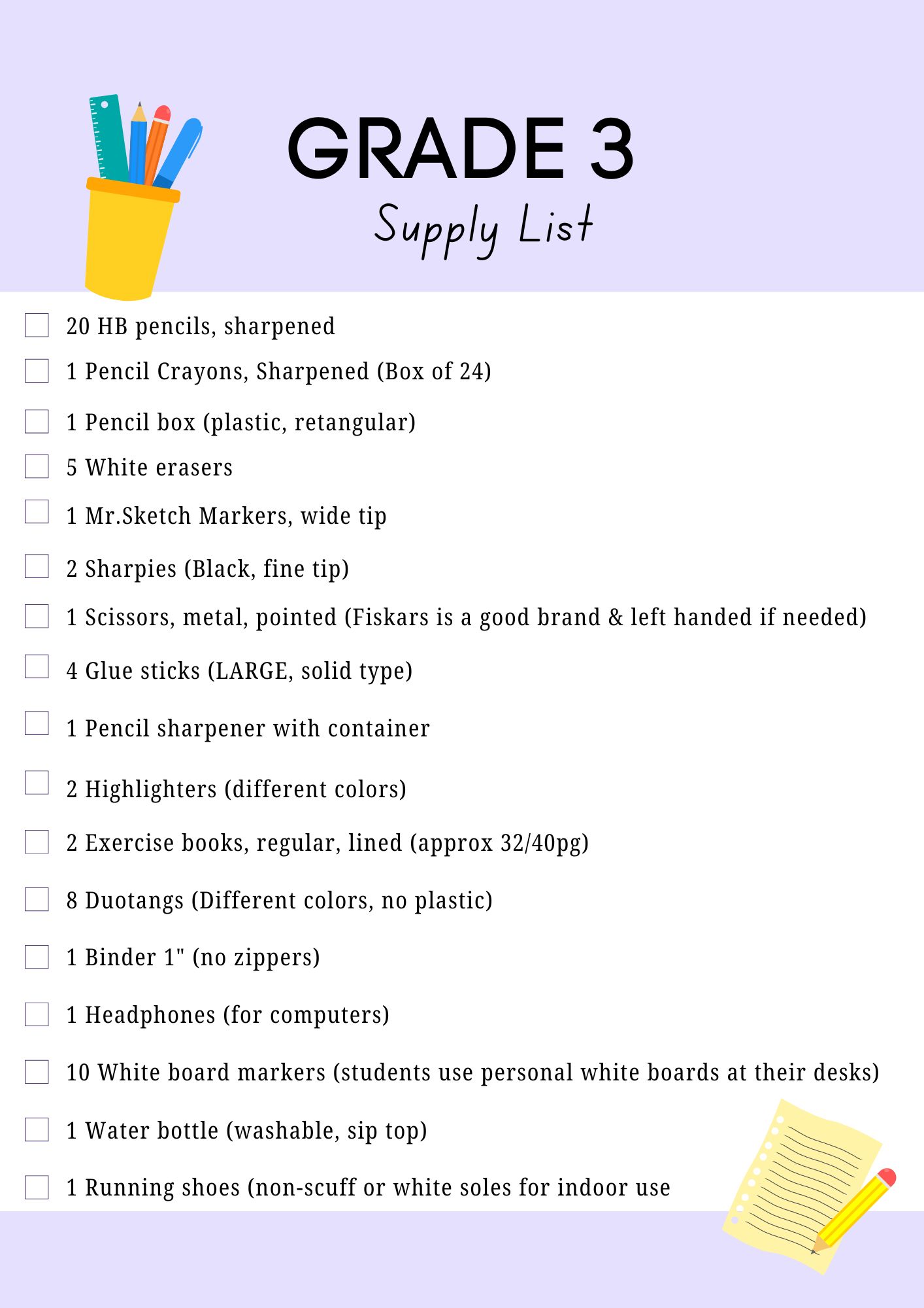 Teacher's Supply List (2)
