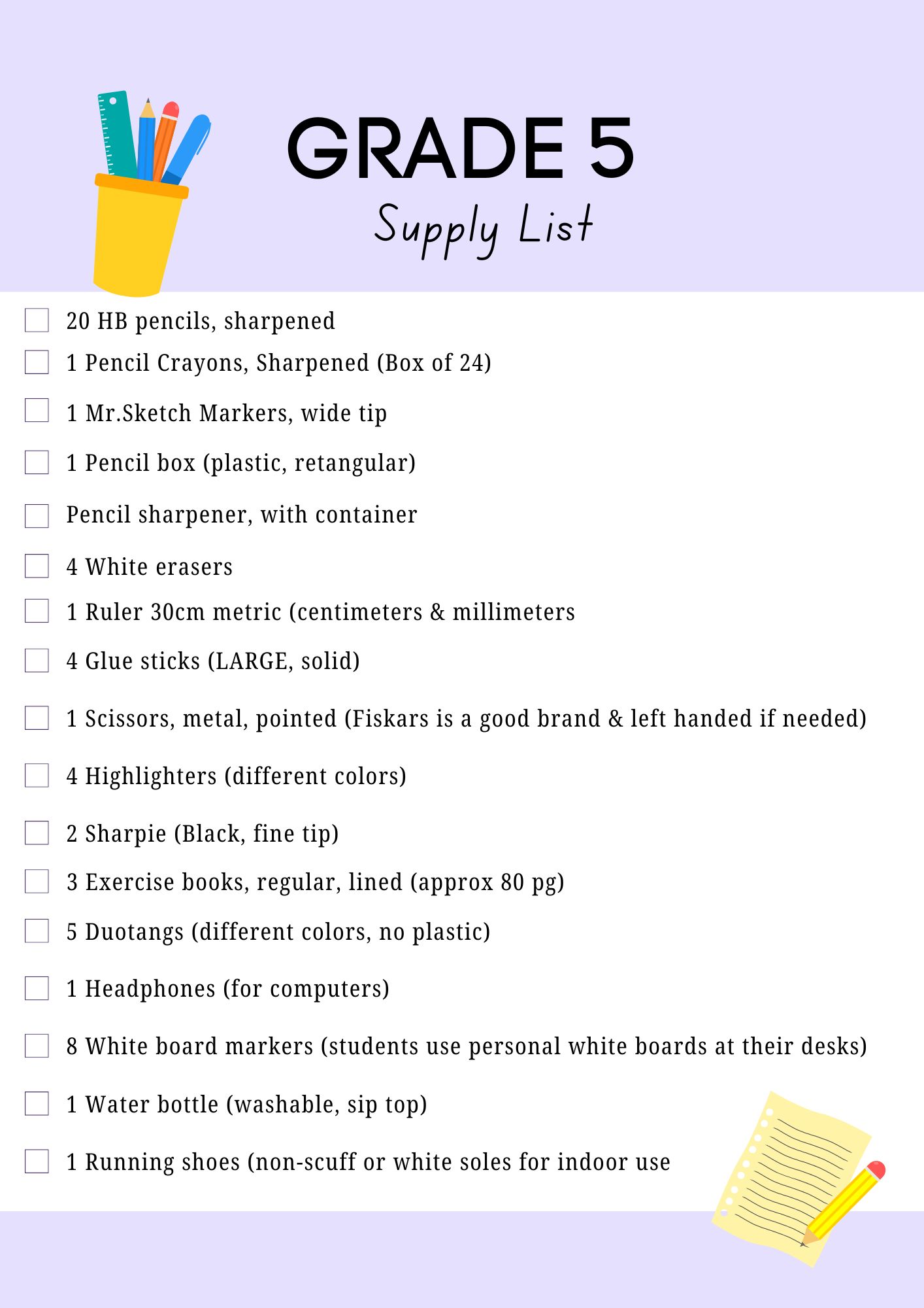 Teacher's Supply List (4)